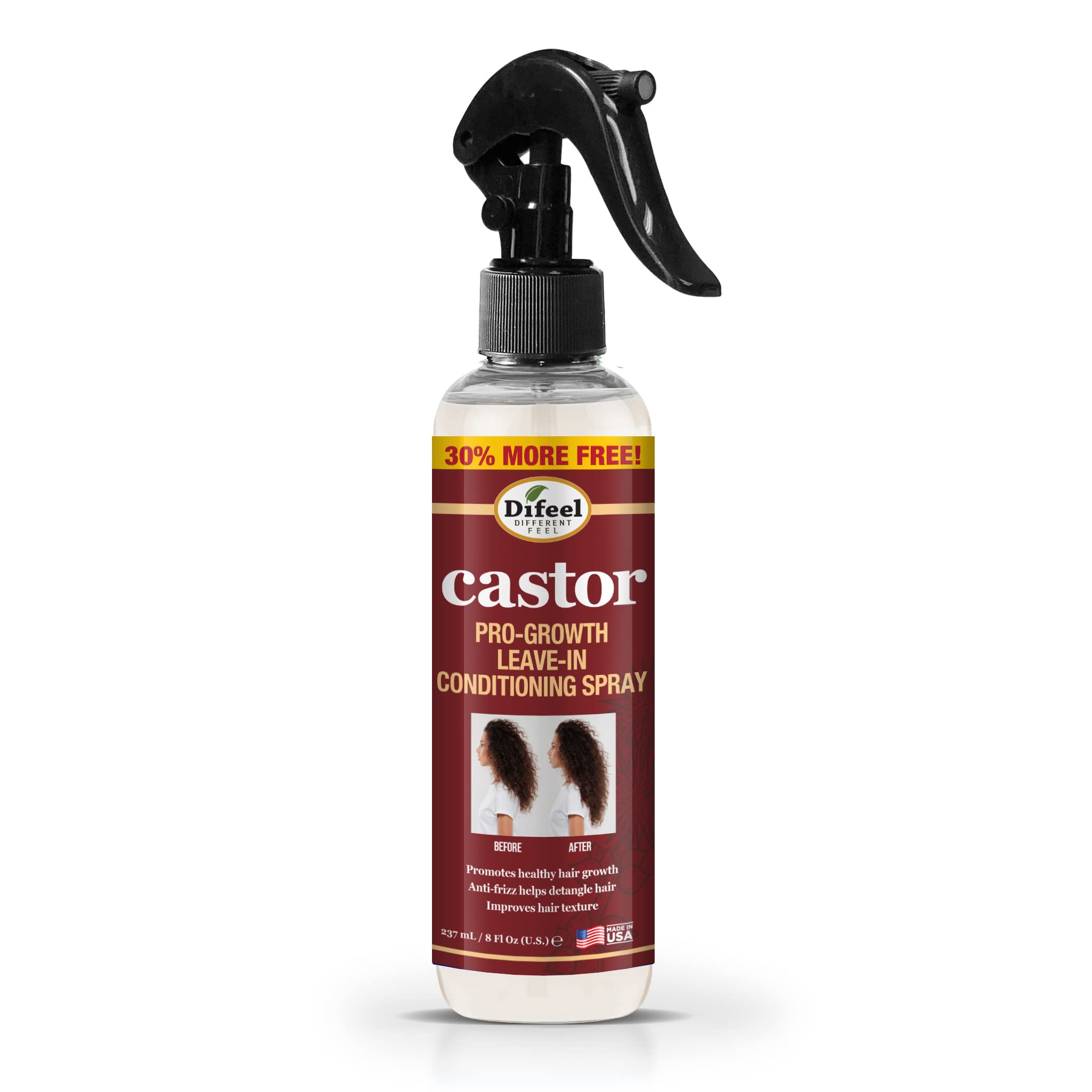 Difeel Castor Pro-Growth Leave-in Conditioning Spray 8 oz. - Large Bottle